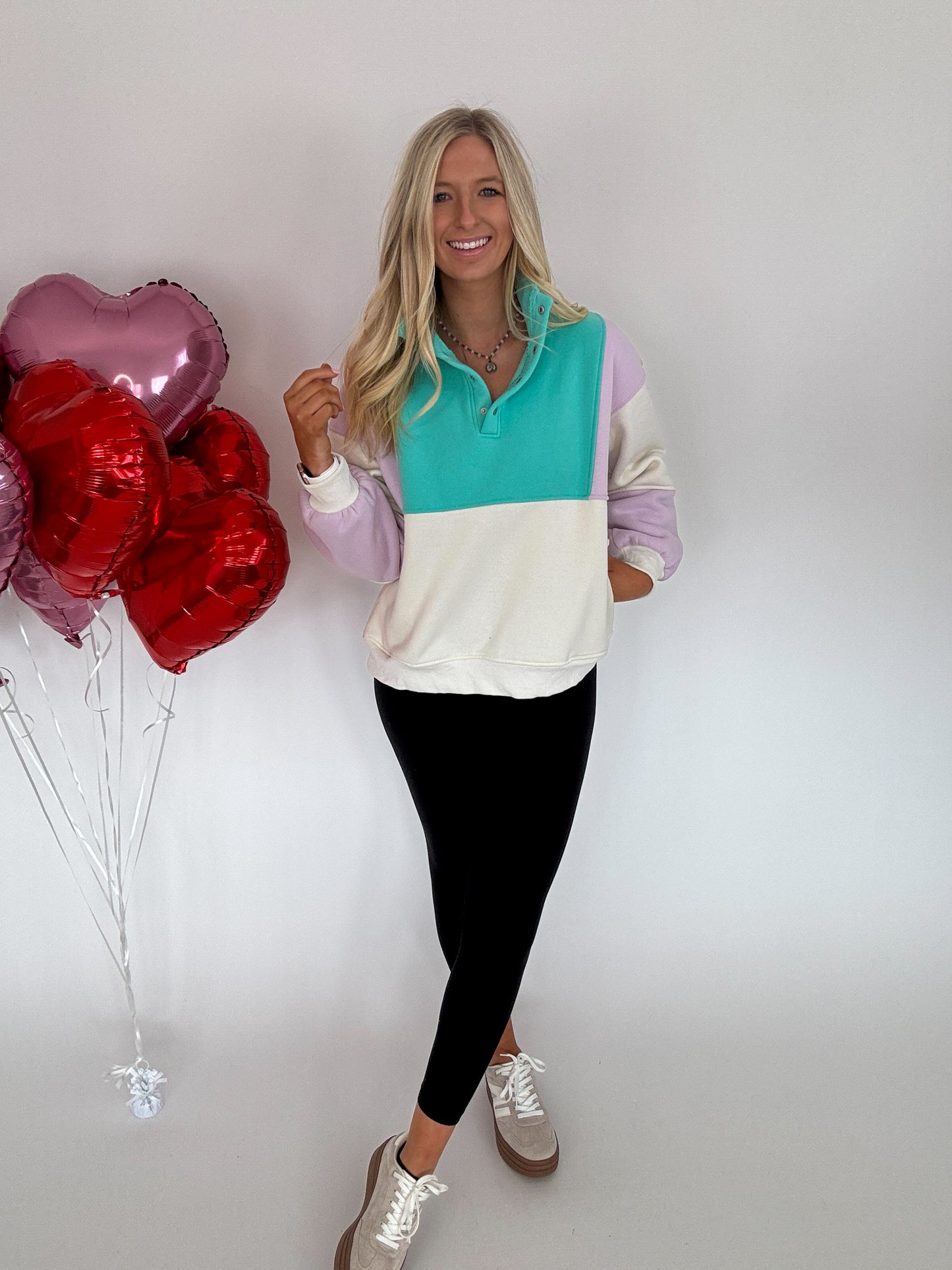 Perfect Colorblock Pullover - Lilac