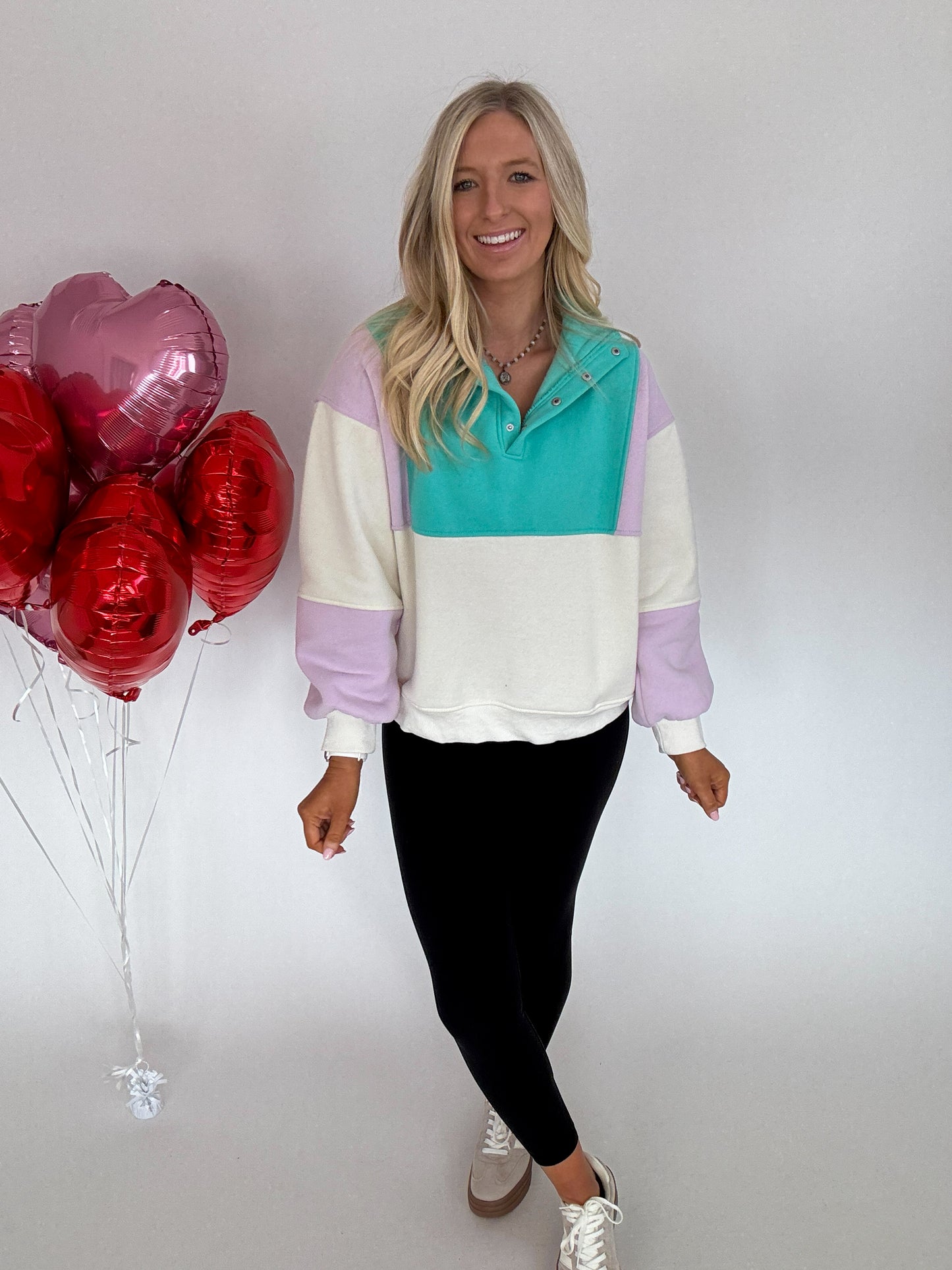 Perfect Colorblock Pullover - Lilac