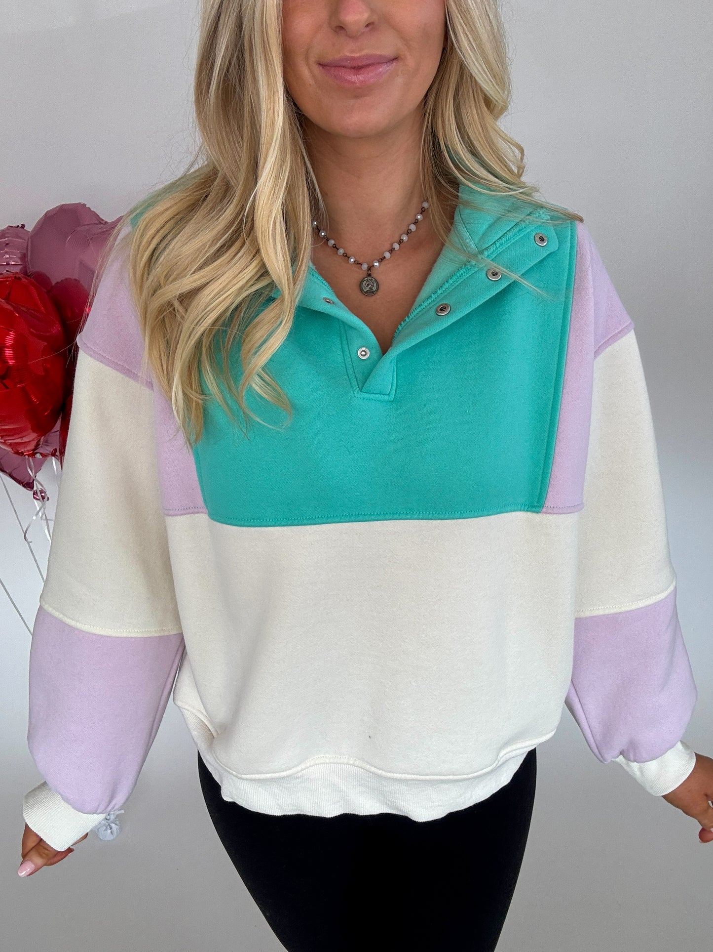 Perfect Colorblock Pullover - Lilac
