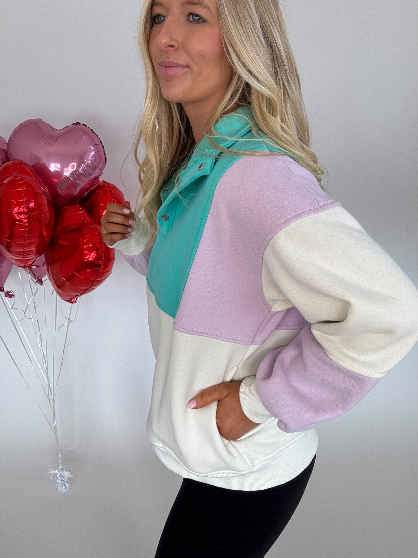 Perfect Colorblock Pullover - Lilac