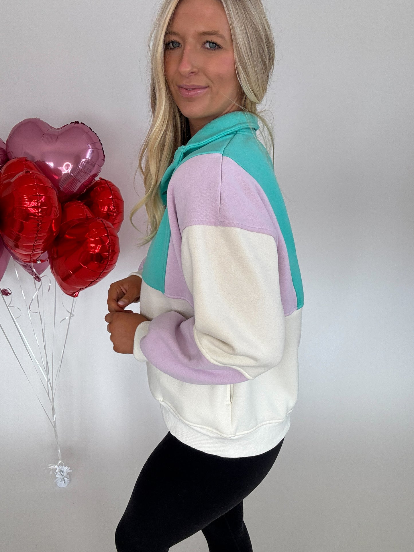 Perfect Colorblock Pullover - Lilac