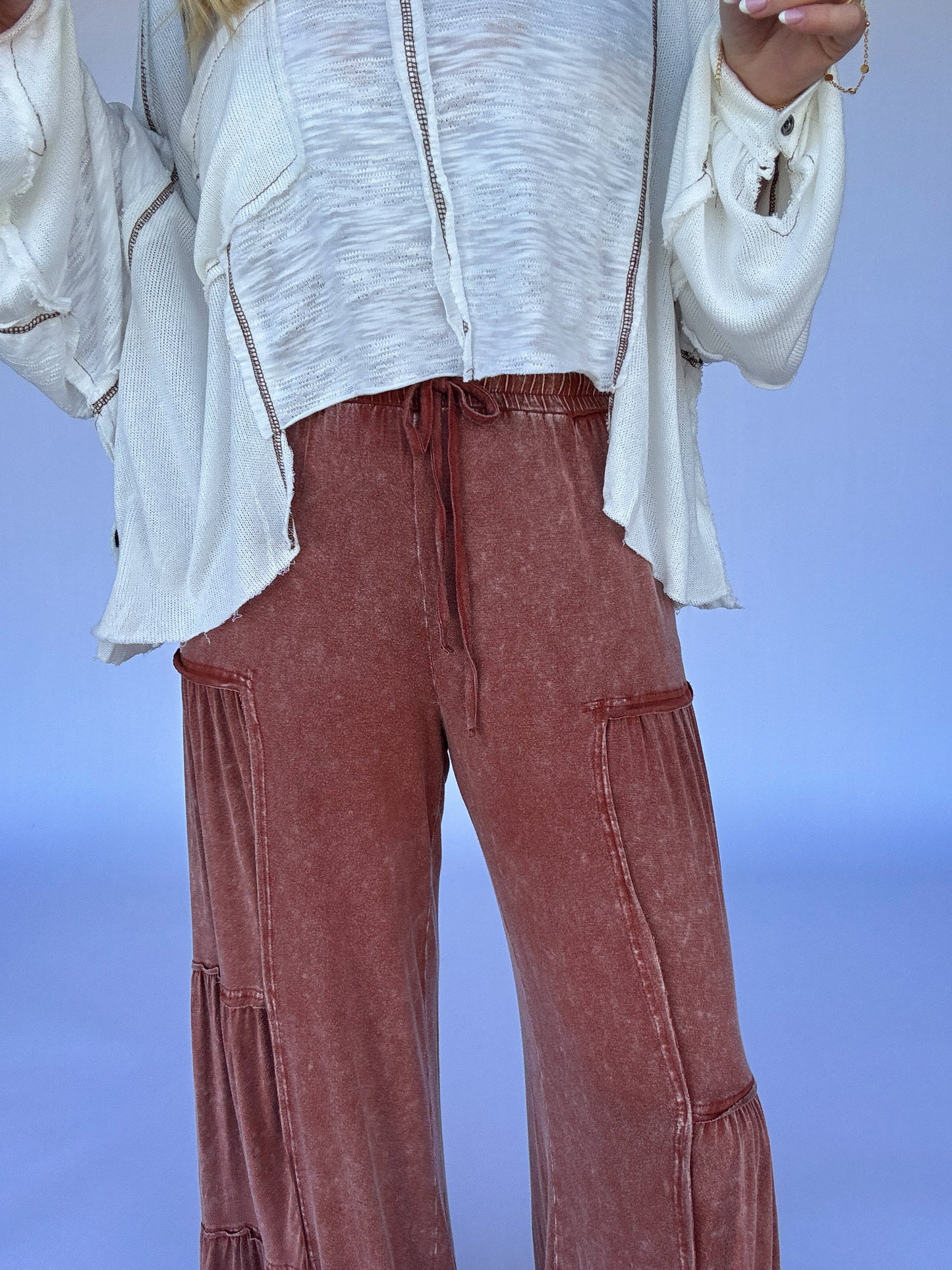 Wide Leg Tiered Pants - Sienna