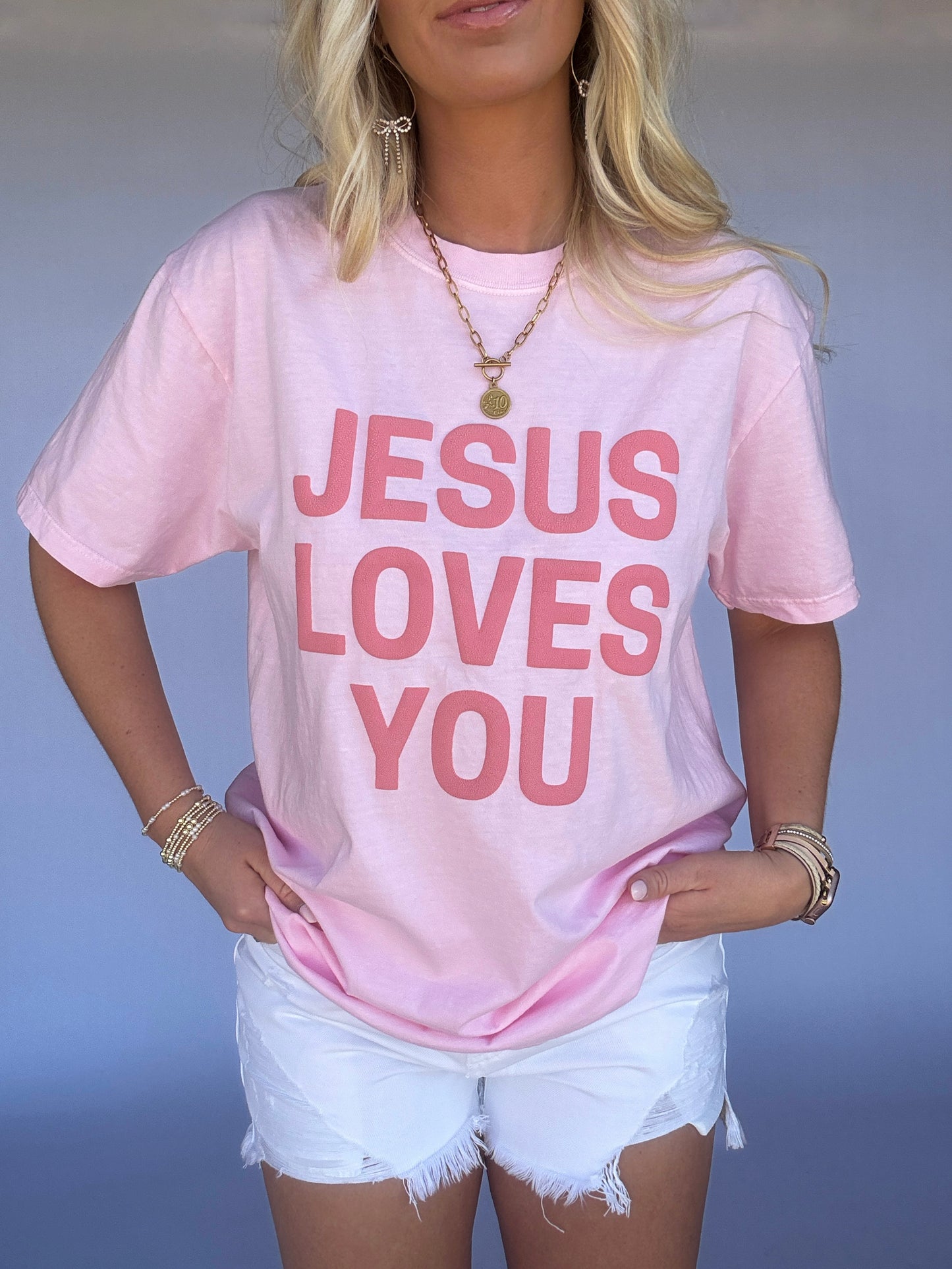 JESUS LOVES YOU Puff Tee