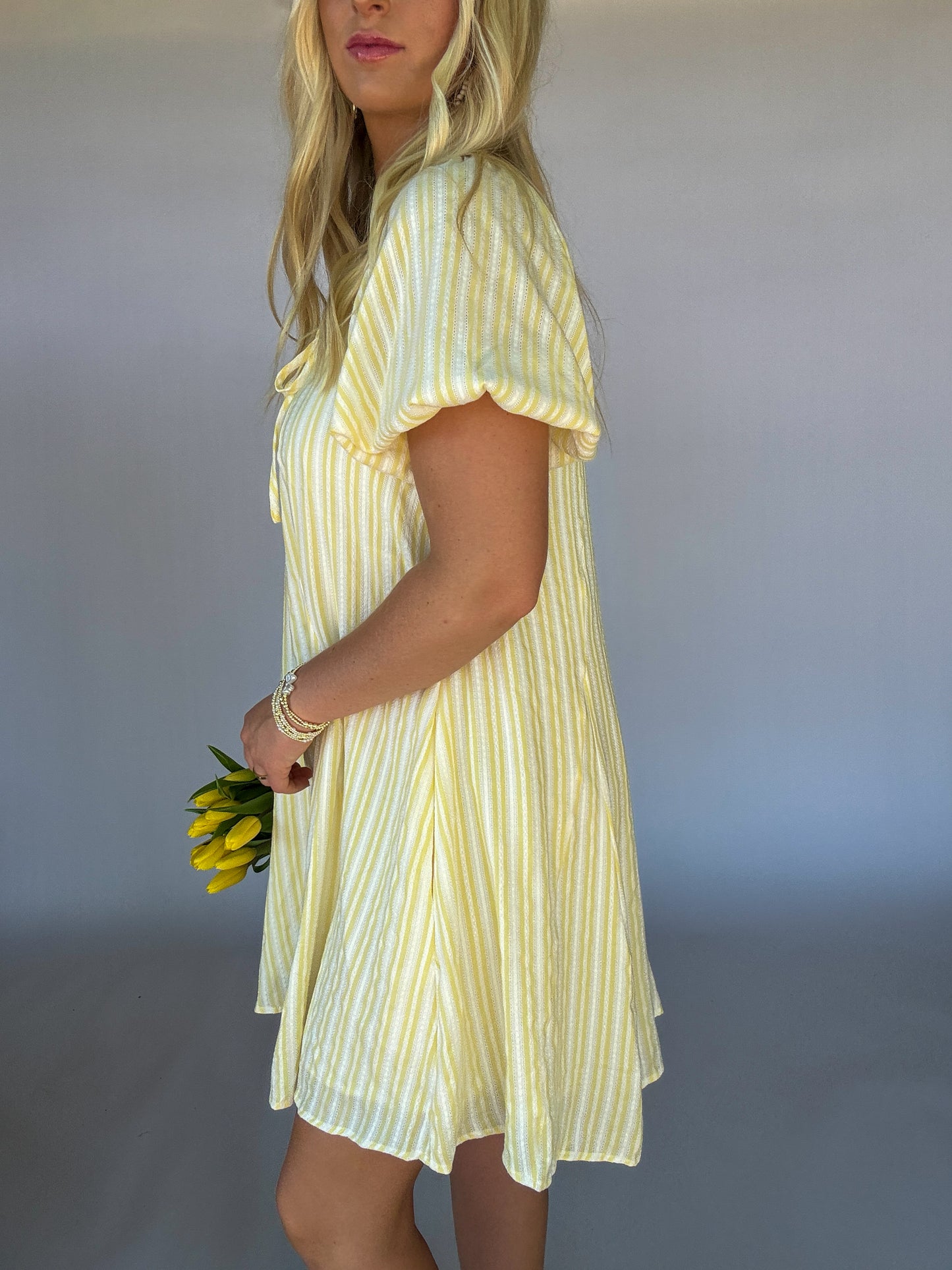 Sammie Striped Lemon Mini Dress