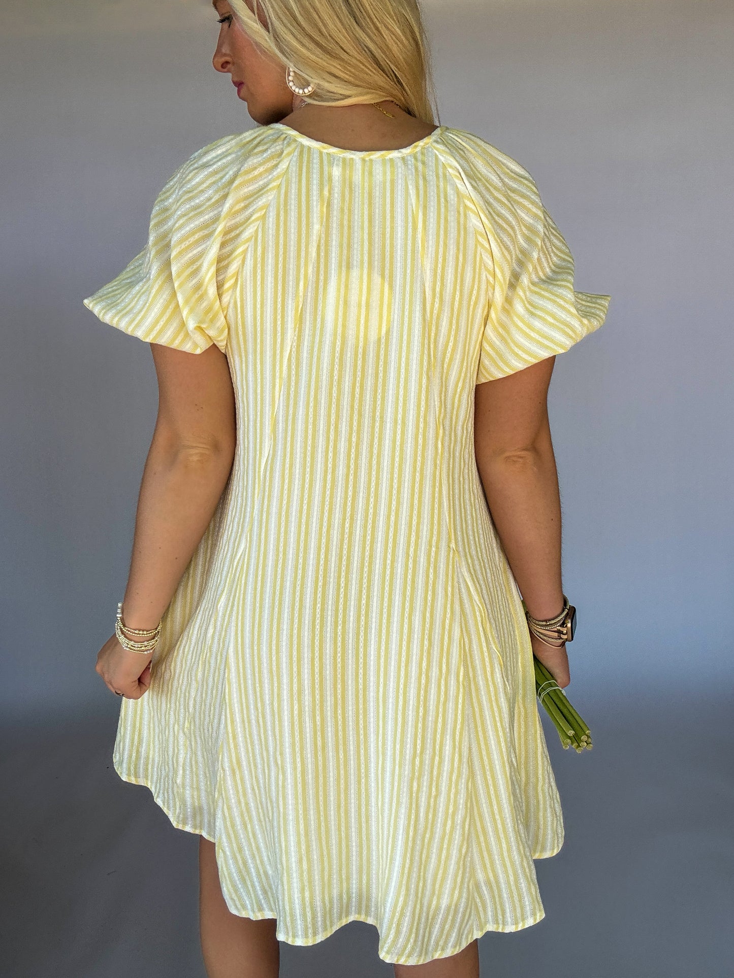 Sammie Striped Lemon Mini Dress