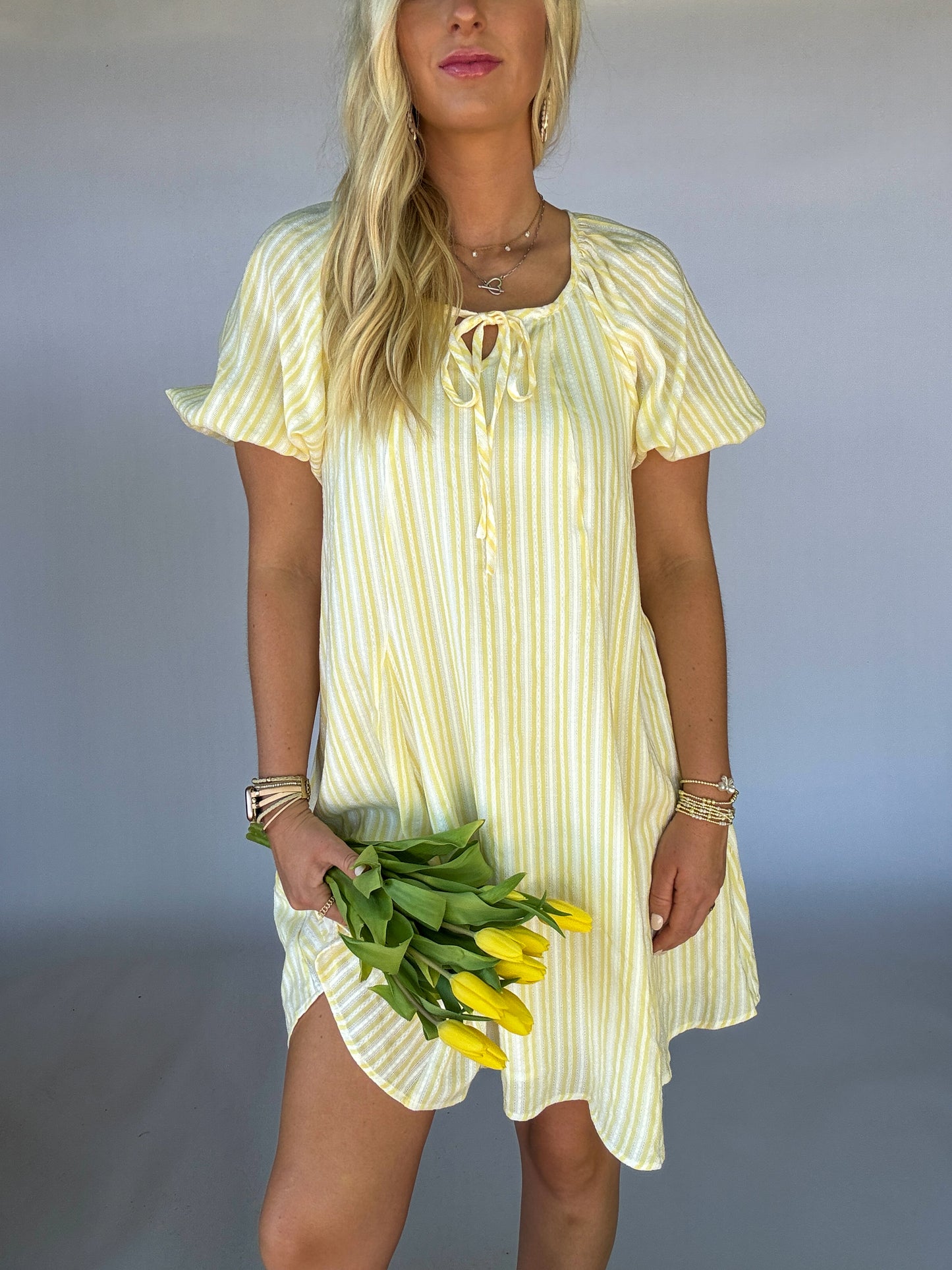 Sammie Striped Lemon Mini Dress