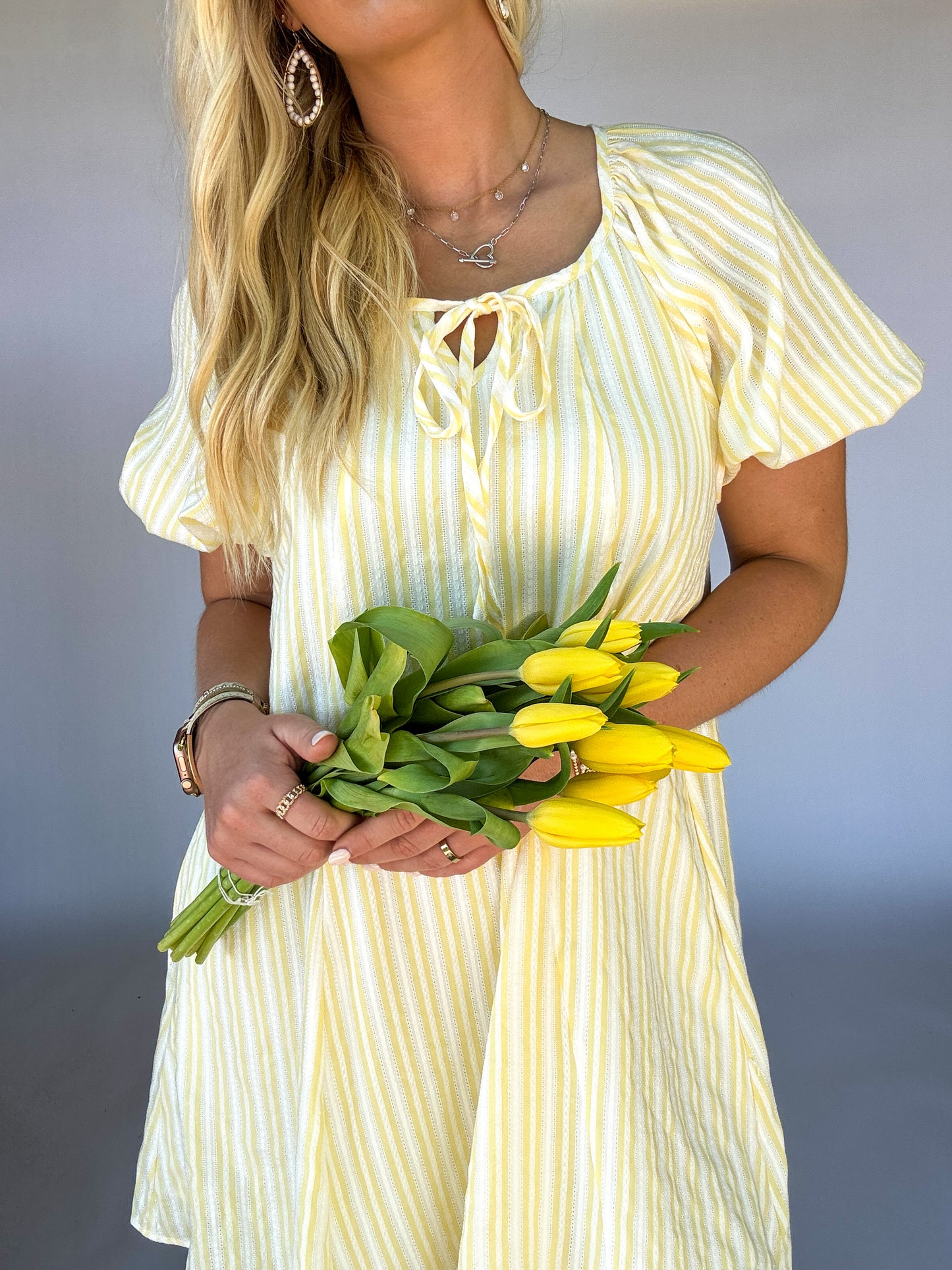 Sammie Striped Lemon Mini Dress