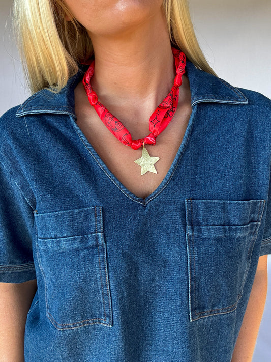 Dawgs Star Scarf Necklace
