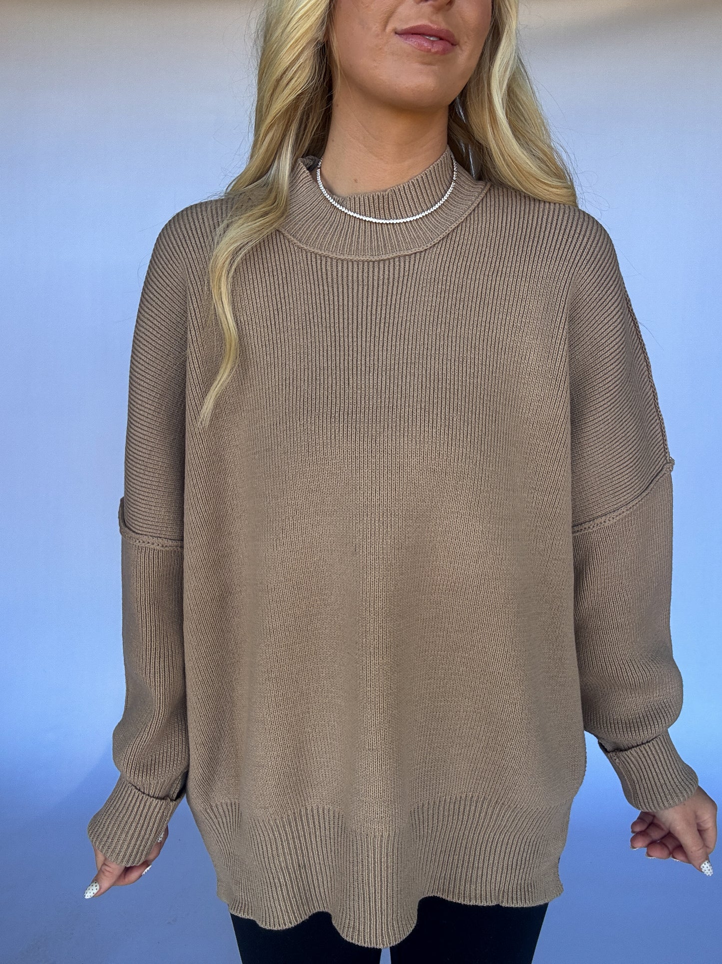 Cozy Classic Oversized Sweater - Mocha