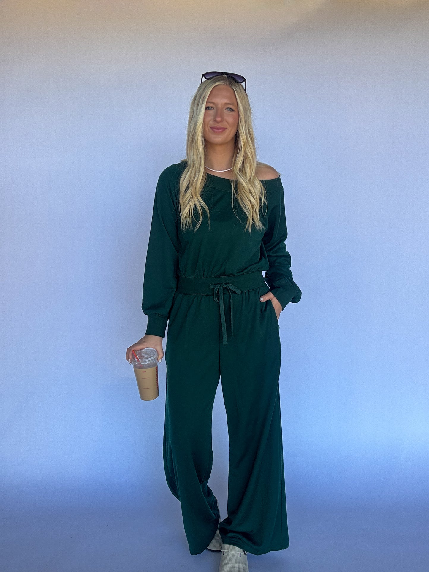 Meg Knit Jumpsuit - Hunter Green