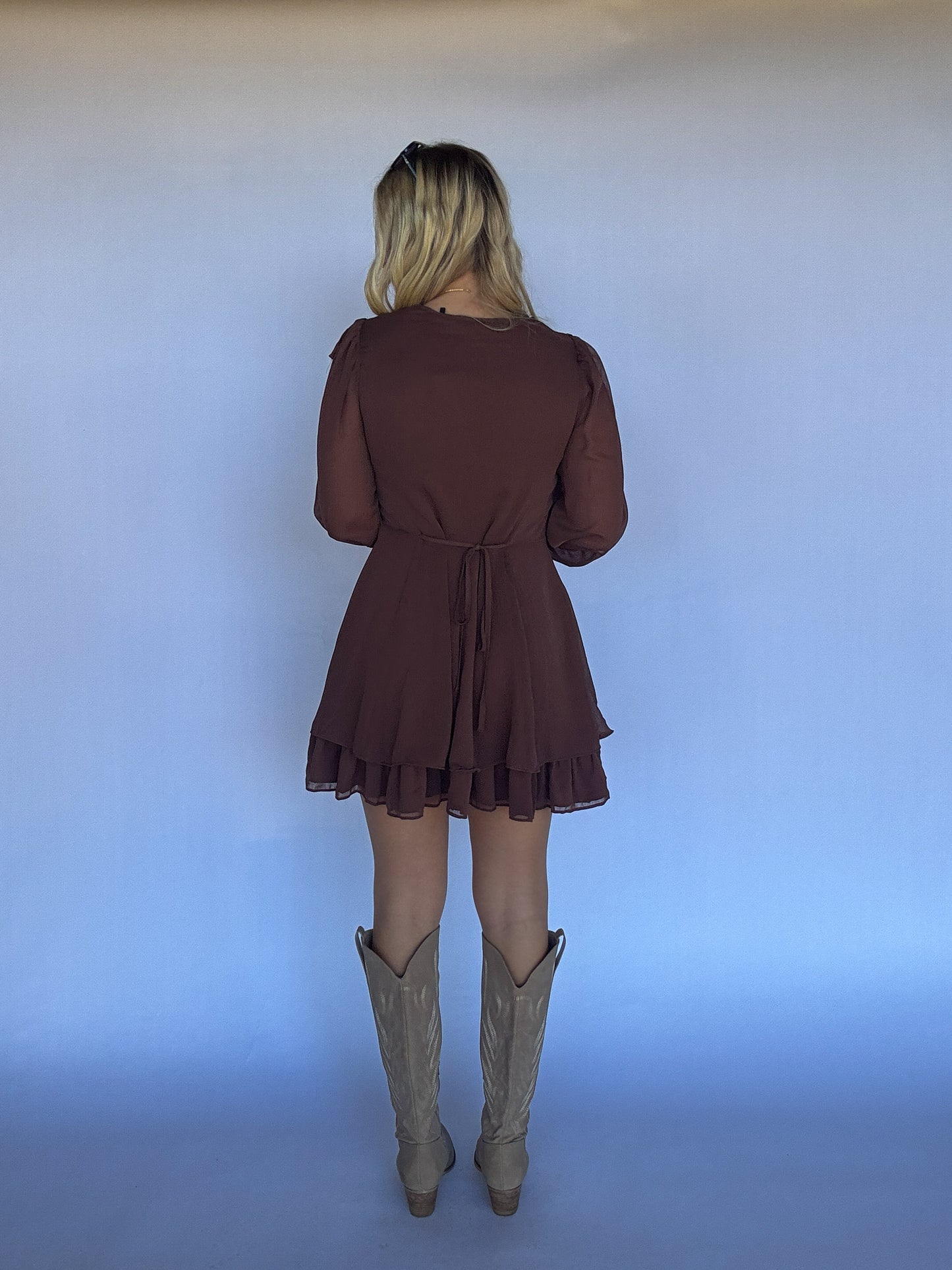 Kristen Front Tie Ruffle Dress