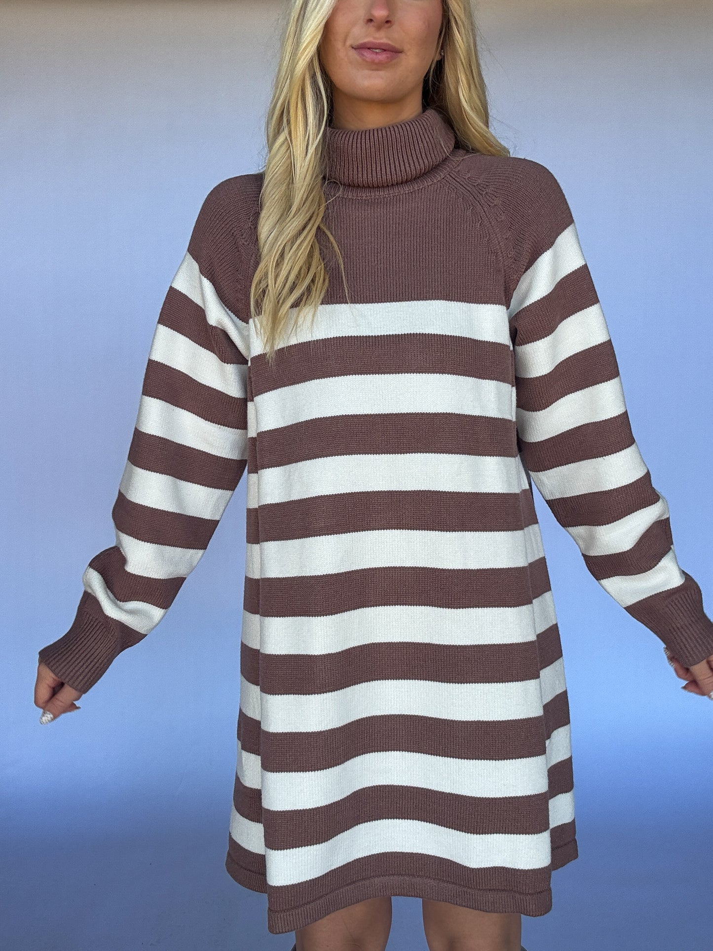 Stacy Striped Knit Sweater Dress