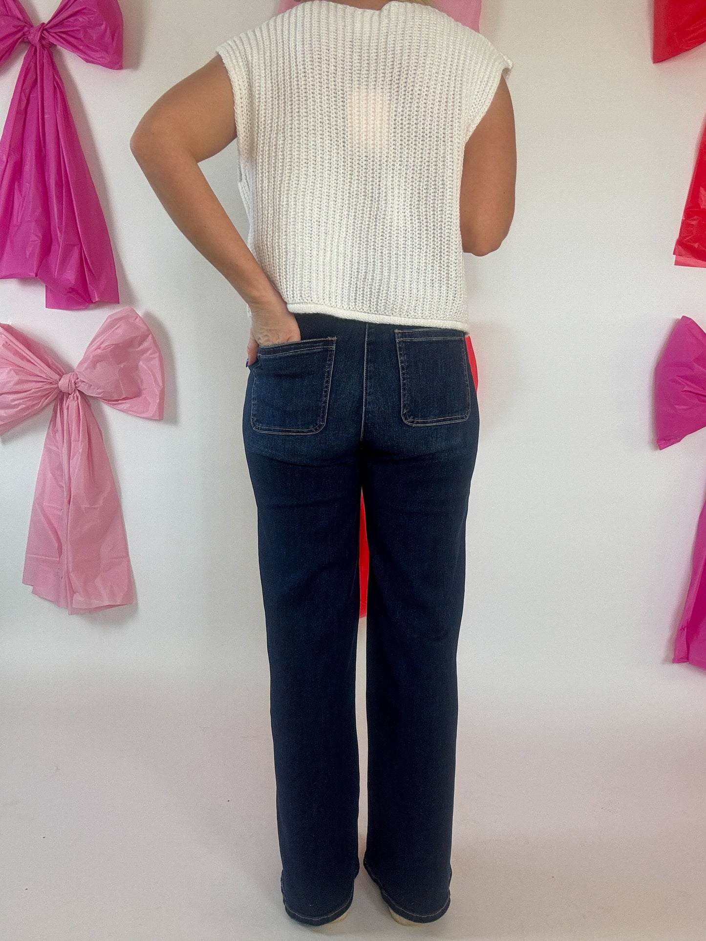 Chelsea Wide Leg Jeans - Dark Denim