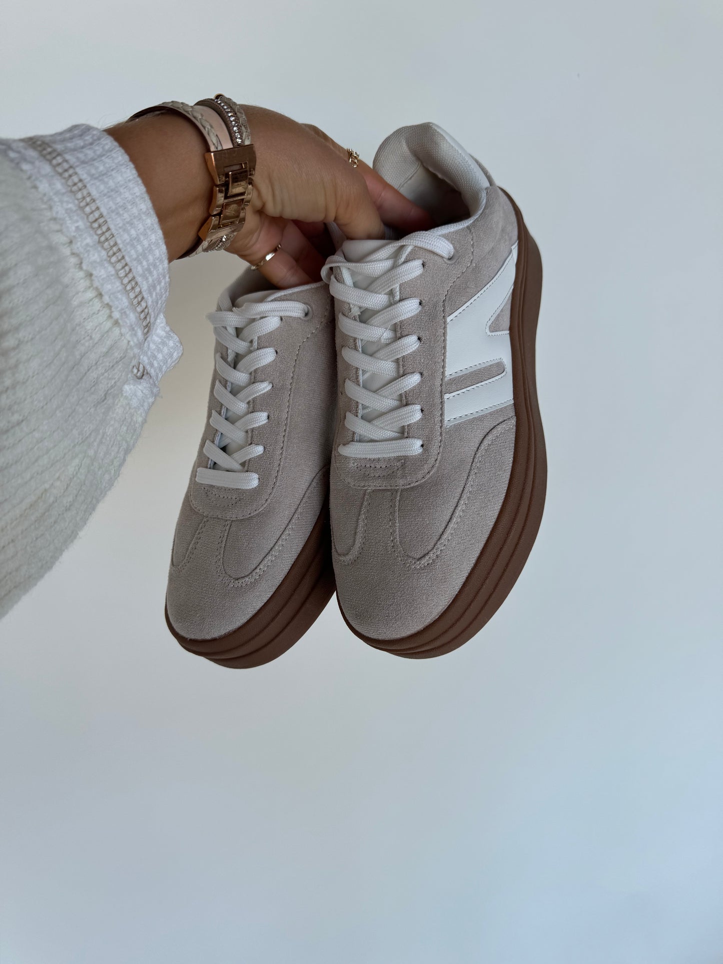 Everyday Platform Sneaker - Beige/White