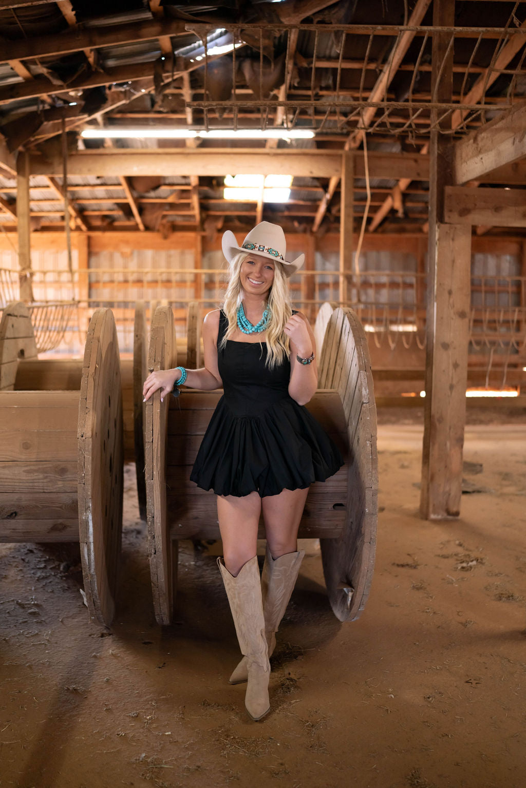Southern Bow Bubble Hem Mini Dress