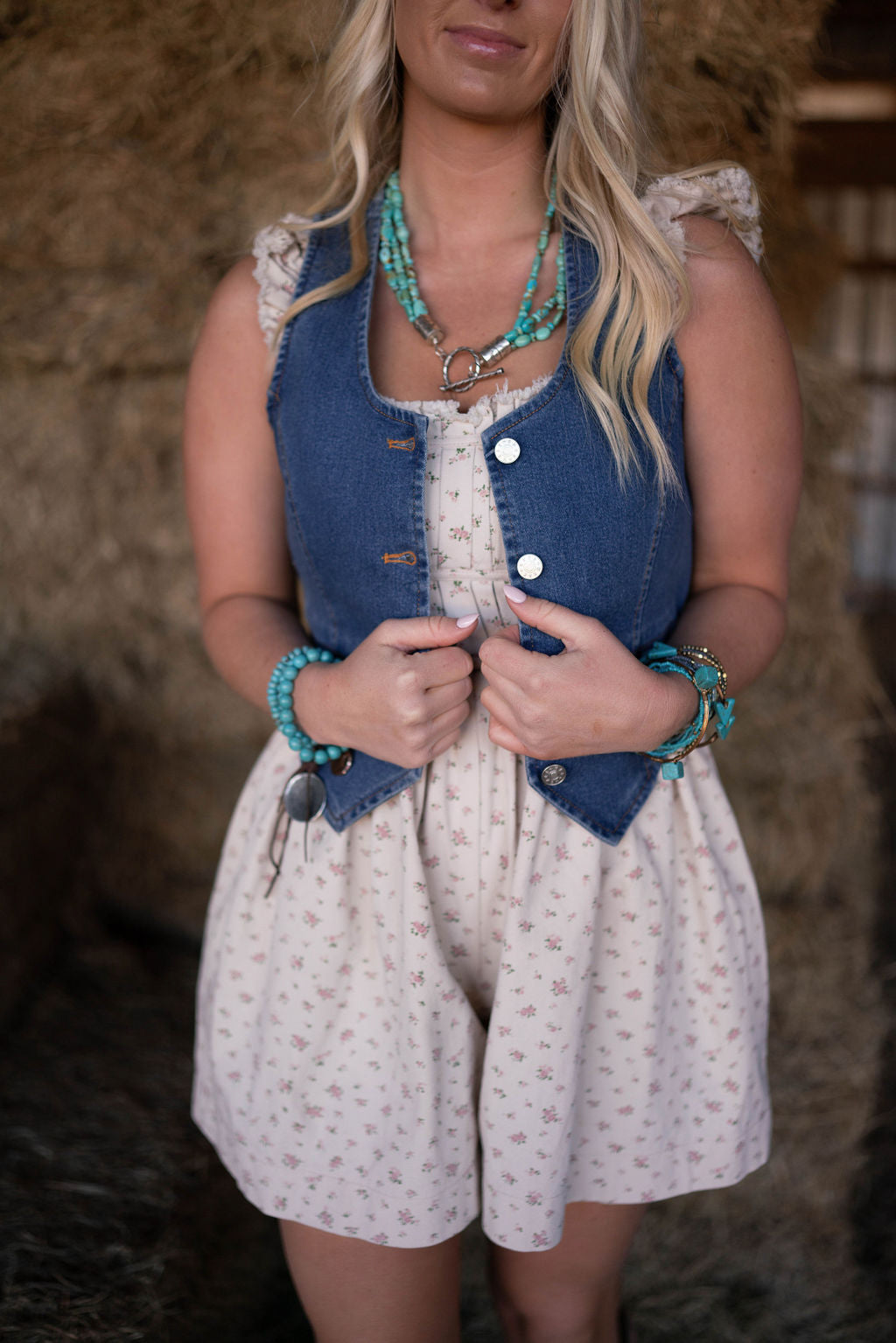 Dolled Up Denim Vest - Med. Wash