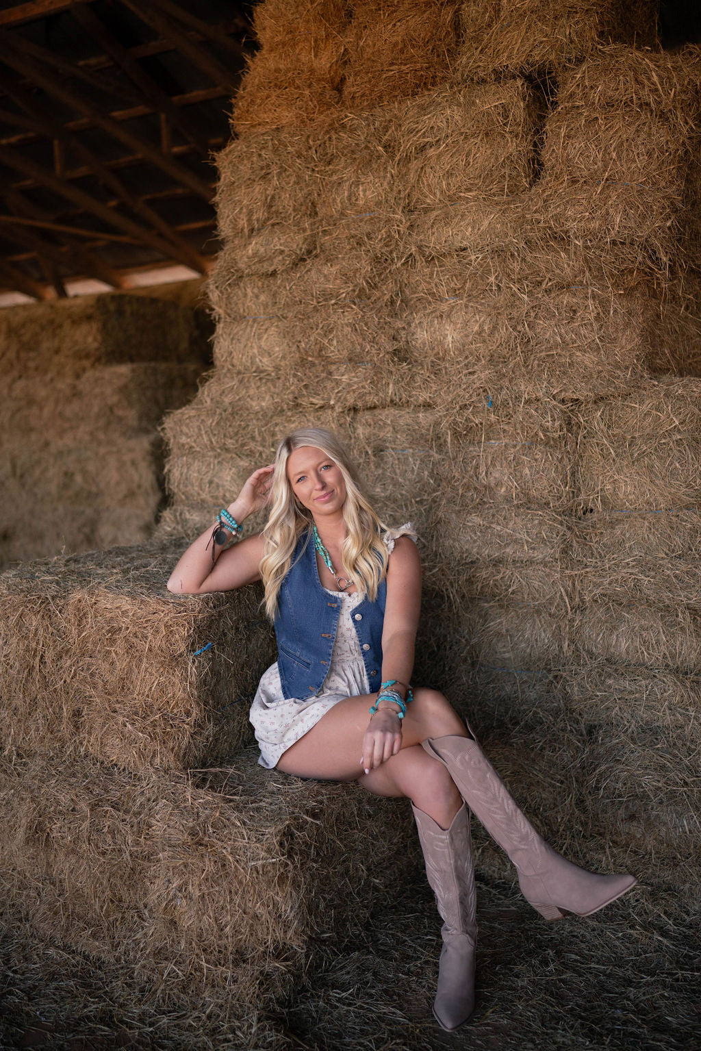 Dolled Up Denim Vest - Med. Wash
