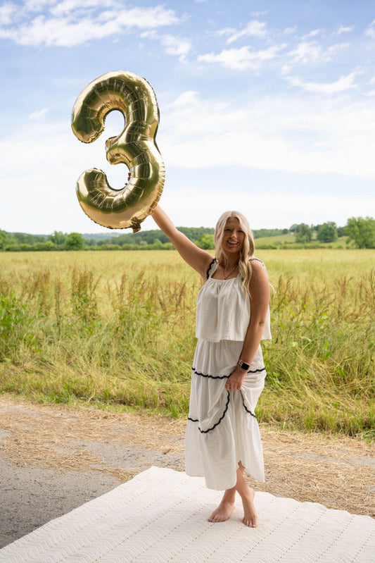 Mack Tiered Midi Skirt Set - Off White