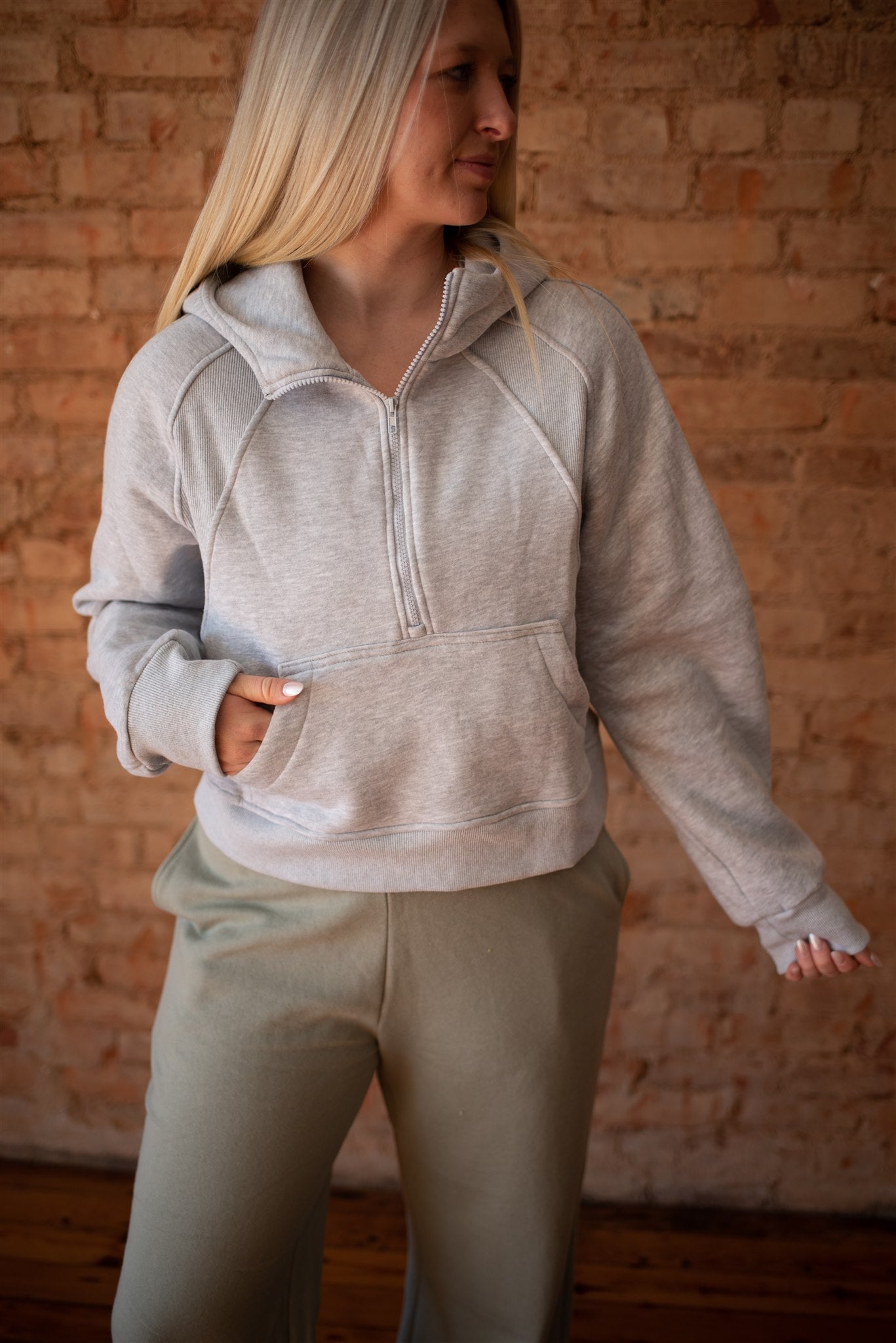 Zoey Hooded Sweatshirt - Heather Gray