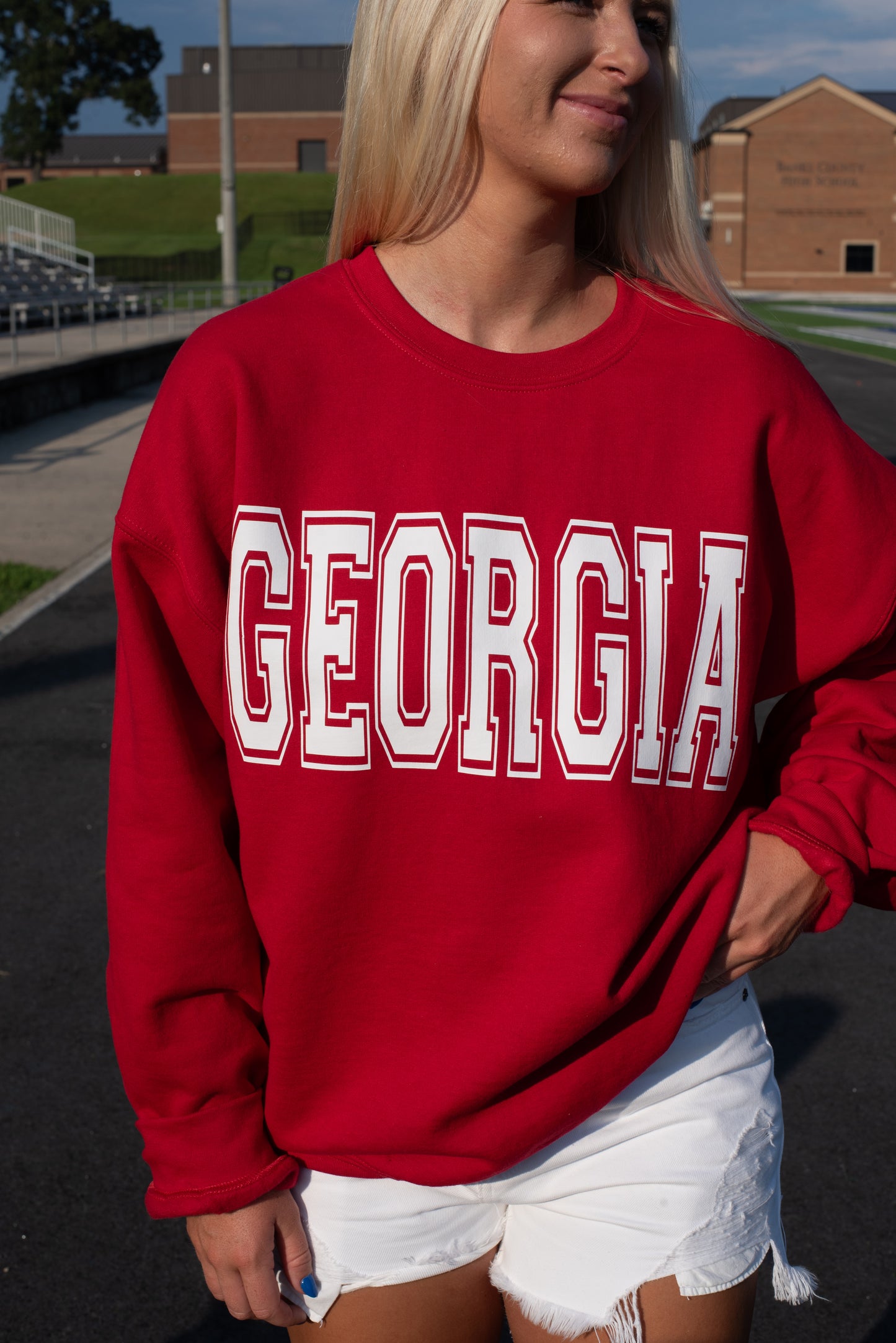 GEORGIA Crewneck - Cherry Red