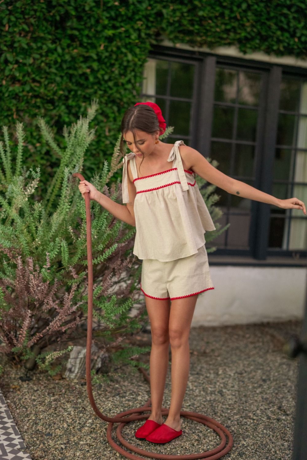 Emily Linen Tie Top