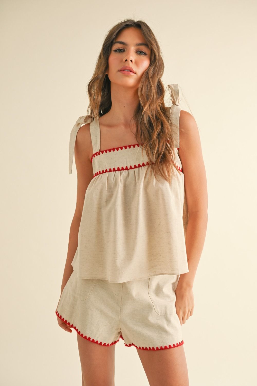 Emily Linen Tie Top