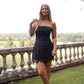 London Lace Strapless Mini Dress - Black