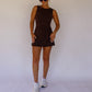 On The Go Tie Romper - Brown