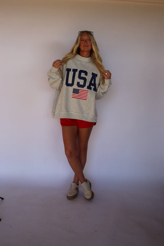 USA/America Reversible Mock Neck