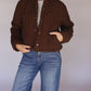 Polka Dot Puffer Jacket - Espresso