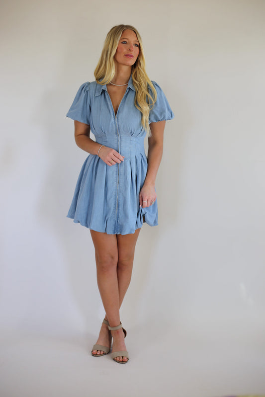 The Charlotte Dress - Light Denim