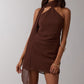 Adams Open Back Mini Dress - Chocolate