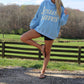 Jesus Saves Mock Neck Sweatshirt - Blue