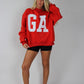 'Georgia & GA' Reversible Mockneck Sweatshirt - Red