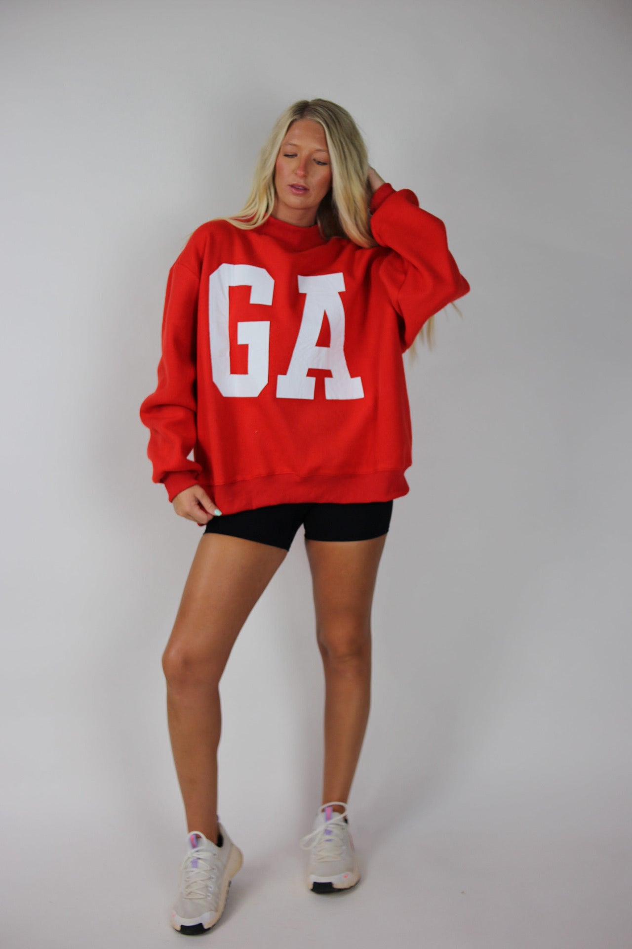'Georgia & GA' Reversible Mockneck Sweatshirt - Red