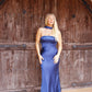 Joy Satin Maxi Dress - Navy