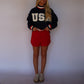 'USA' Stripe Crewneck - Navy