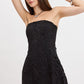 London Lace Strapless Mini Dress - Black