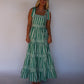 Dentelle Stripe Maxi Dress - Green