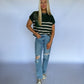 Sal Striped Sweater Vest - Green