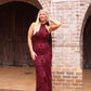 Harper High Neck Midi Dress - Wine