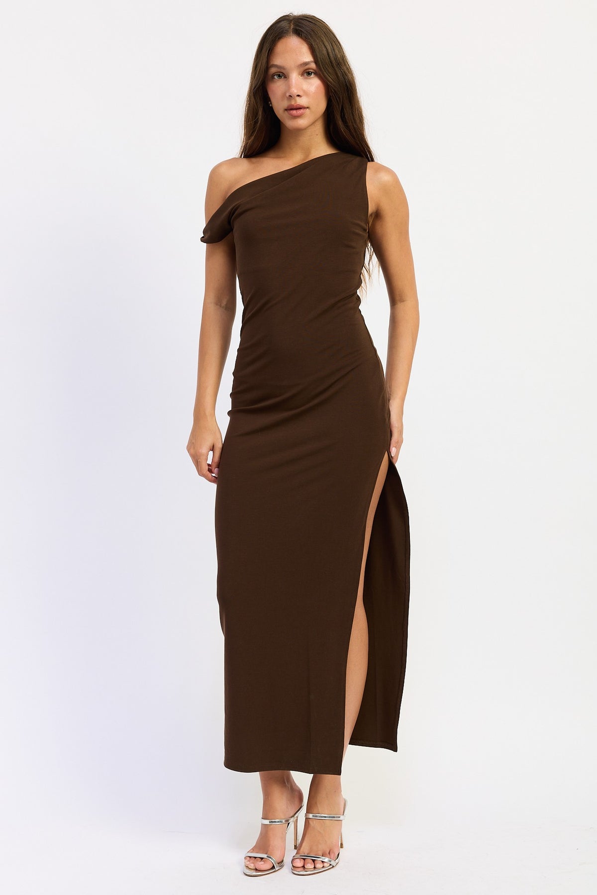 Janna Twist Maxi Dress - Brown