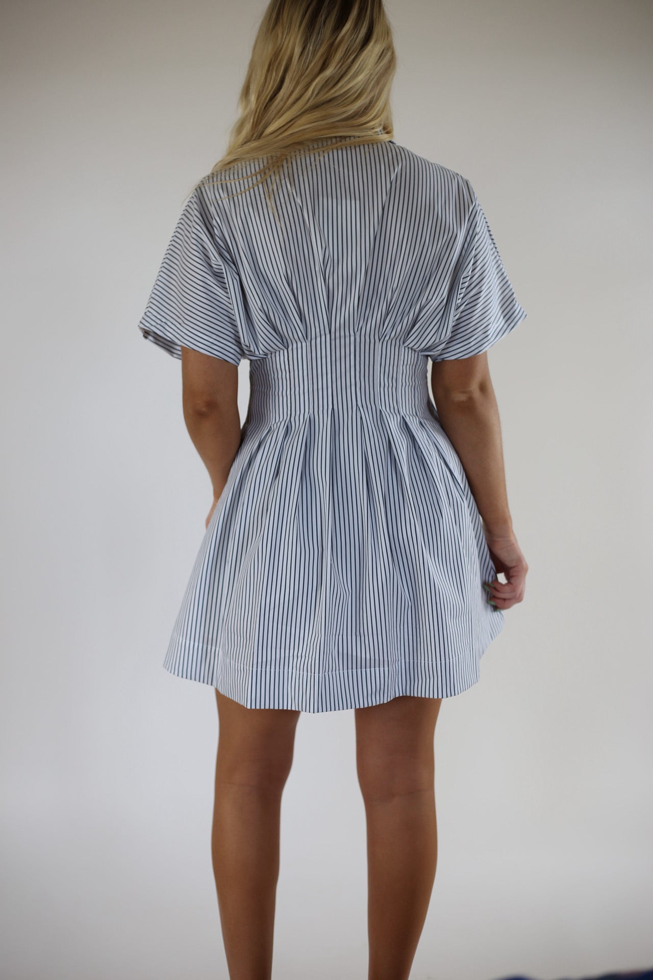 Poppy Dress - White/Navy