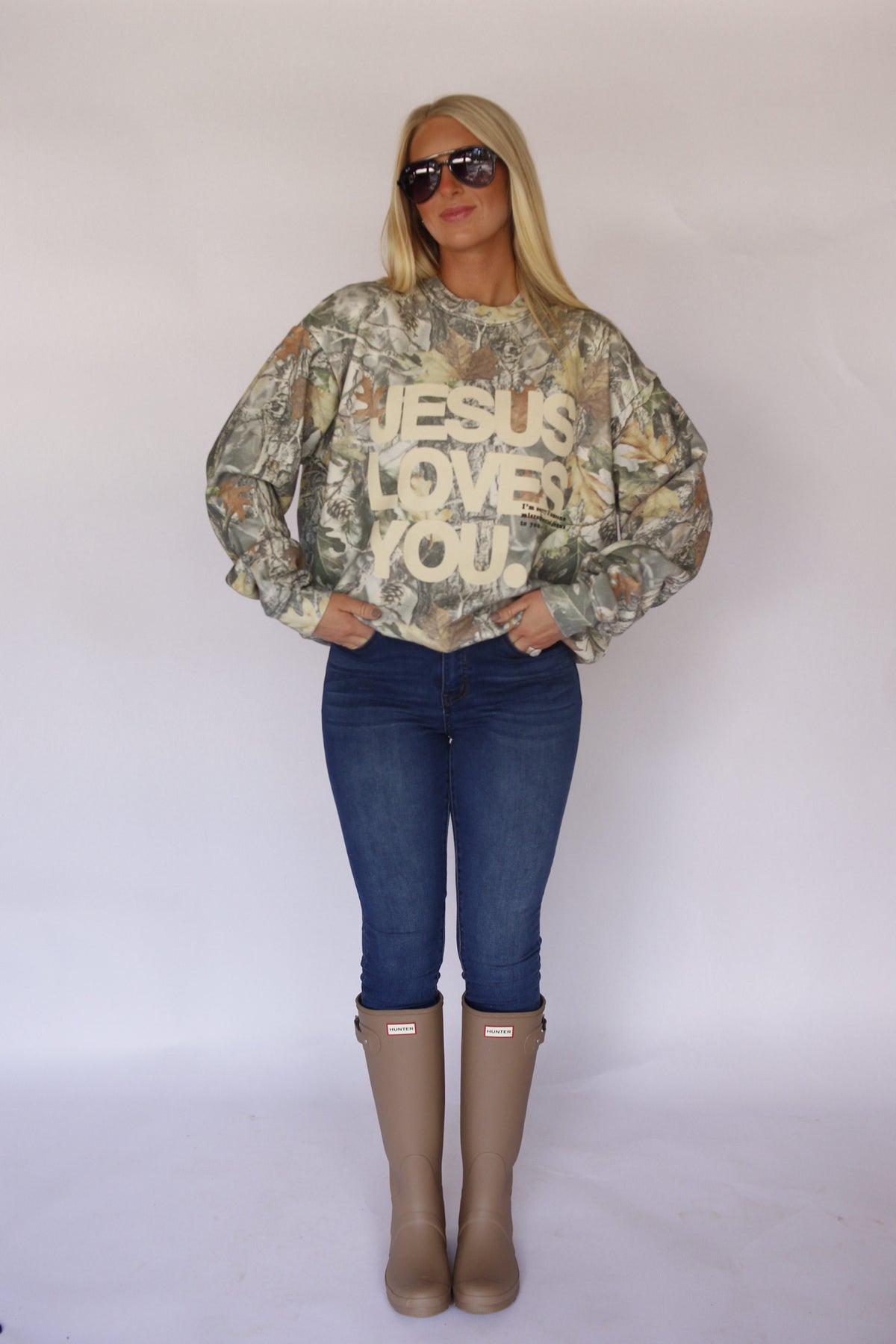 Jesus Loves You Camo Crewneck