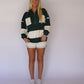 Alice Striped Elastic Shorts - Green/White