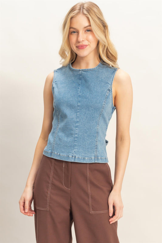 Lillie Sleeveless Denim Top