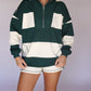 Alice Striped Elastic Top - Green/White