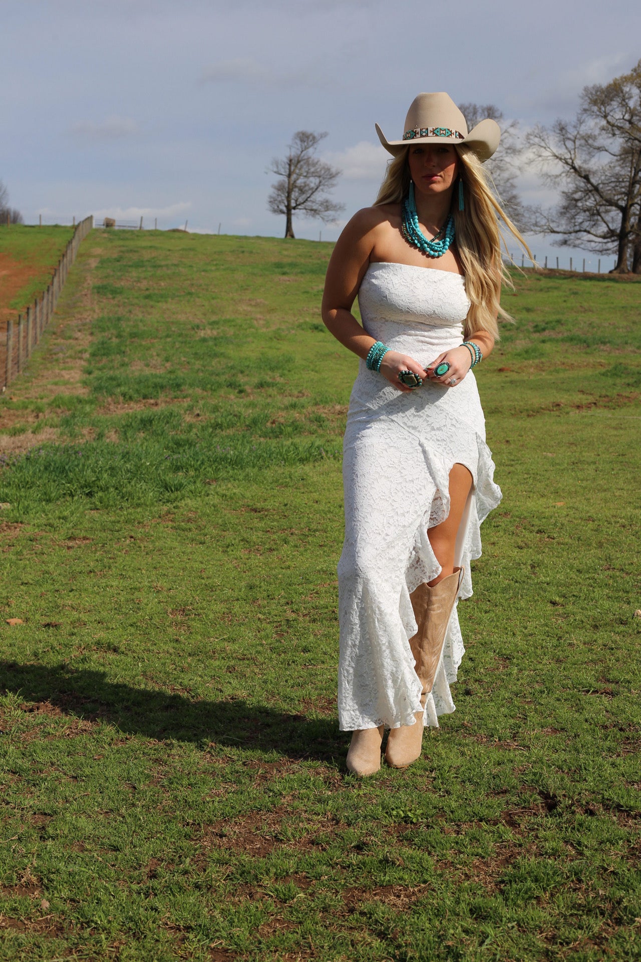 Camila Lace Maxi Dress - White