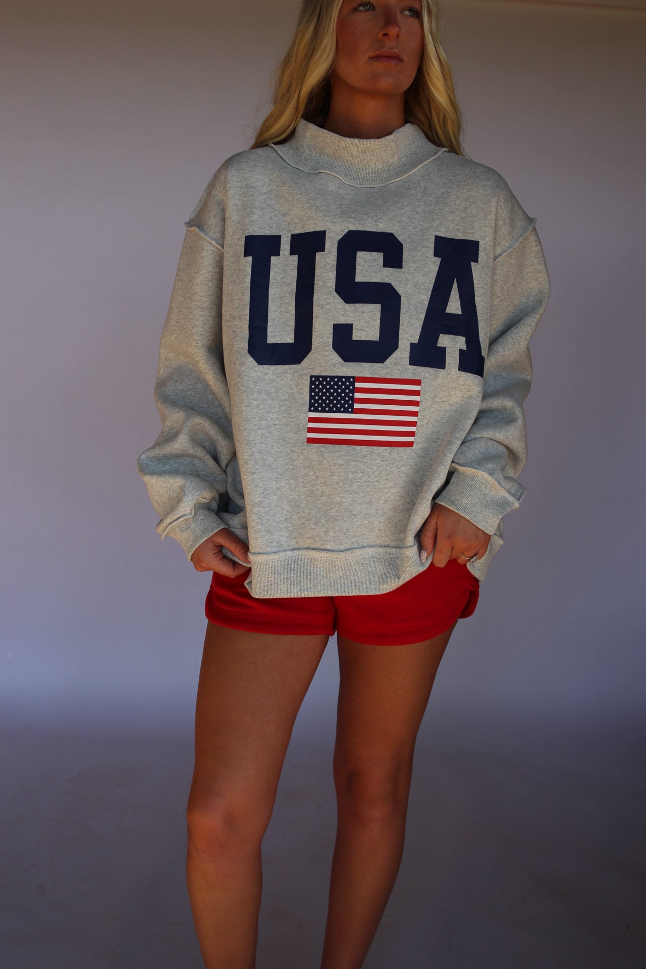 USA/America Reversible Mock Neck