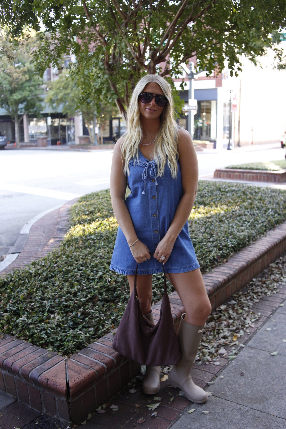 Roxi Ruffle Denim Mini Dress